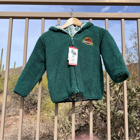 Jurassic Park NWT Kids Reversible Jacket Size 6 Color Green & White - Picture 6 of 16